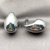 Arete Dormilona 02.467.0034.1 Rodio Laminado, Diseño de Gota, Pulido, Rodinado