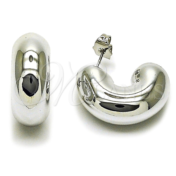 Arete Dormilona 02.467.0035.1 Rodio Laminado, Pulido, Rodinado