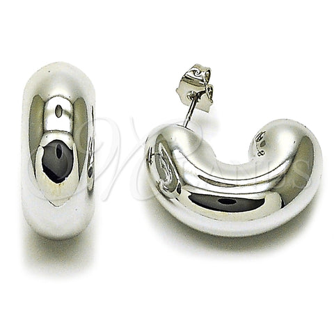 Arete Dormilona 02.467.0035.1 Rodio Laminado, Pulido, Rodinado