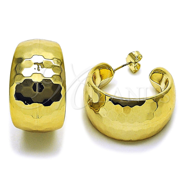 Argolla Mediana 02.455.0008.1.30 Acero Inoxidable, Diseño de Disco, Pulido, Tono Dorado