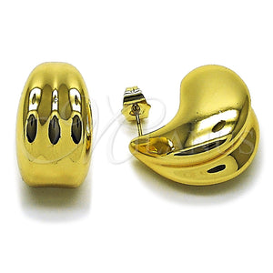 Arete Dormilona 02.467.0046 Acero Inoxidable, Diseño de Gota, Pulido, Tono Dorado