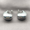 Arete Dormilona 02.467.0046.1 Rodio Laminado, Diseño de Gota, Pulido, Rodinado