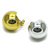 Arete Dormilona 02.467.0049.1 Rodio Laminado, Diseño de Bola, Pulido, Rodinado