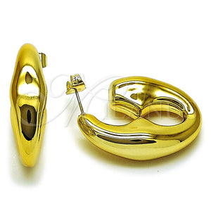 Arete Dormilona 02.467.0054 Acero Inoxidable, Diseño de Puff Mariner, Pulido, Tono Plateado