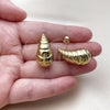 Arete Dormilona 02.467.0068 Acero Inoxidable, Diseño de Gota, Pulido, Tono Dorado