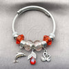 Aro Individual 07.454.0018 Acero Inoxidable, Diseño de Delfín y Cisne, con Cristal Light Siam y Crystal, Pulido, Rodinado (Grosor 03 MM, Talla Unica)