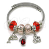 Aro Individual 07.454.0018 Acero Inoxidable, Diseño de Delfín y Cisne, con Cristal Light Siam y Crystal, Pulido, Rodinado (Grosor 03 MM, Talla Unica)