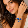 Aro Individual 07.454.0018.1 Acero Inoxidable, Diseño de Delfín y Cisne, con Cristal Capri Blue y Crystal, Pulido, Rodinado (Grosor 03 MM, Talla Unica)