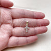 Dije Religioso 05.213.0225 Oro Laminado, Diseño de Cruz, con Zirconia Cubica Blanca, Pulido, Tono Dorado