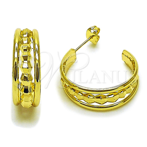 Argolla Pequeña 02.213.0954.25 Oro Laminado, Diamantado, Tono Dorado