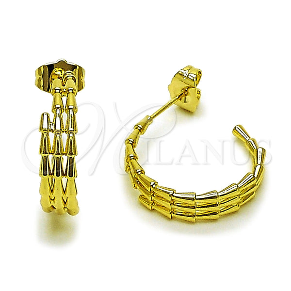 Argolla Pequeña 02.213.0955.20 Oro Laminado, Diseño de Gota, Pulido, Tono Dorado