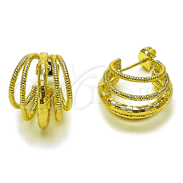 Argolla Pequeña 02.213.0964.20 Oro Laminado, Diamantado, Tono Dorado