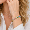 Pulsera Tennis 03.130.0015.1.07 Rodio Laminado, con Zirconia Cubica Multicolor y Blanca, Pulido, Rodinado (Grosor 04.8 MM, 8 Pulgadas de Largo)