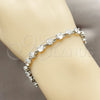Pulsera Tennis 03.130.0019.07 Rodio Laminado, con Zirconia Cubica Blanca y Micro Pave Blanca, Pulido, Rodinado (Grosor 05.5 MM, 8 Pulgadas de Largo)