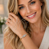 Pulsera Elegante 03.130.0022.07 Oro Laminado, Diseño de Corazón, con Zirconia Cubica Blanca, Pulido, Tono Dorado (Grosor 05 MM, 8 Pulgadas de Largo)