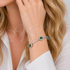 Pulsera Tennis 03.266.0050.4.07 Rodio Laminado, Diseño de Gota y Cluster, con Zirconia Cubica Multicolor y Blanca, Pulido, Rodinado (Grosor 10.2 MM, 7 Pulgadas de Largo)