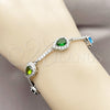 Pulsera Tennis 03.266.0050.4.07 Rodio Laminado, Diseño de Gota y Cluster, con Zirconia Cubica Multicolor y Blanca, Pulido, Rodinado (Grosor 10.2 MM, 7 Pulgadas de Largo)