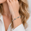 Pulsera Tennis 03.266.0057.4.07 Rodio Laminado, Diseño de Cluster, con Zirconia Cubica Negro y Blanca, Pulido, Rodinado (Grosor 07.1 MM, 7 Pulgadas de Largo)