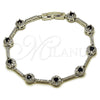 Pulsera Tennis 03.266.0057.4.07 Rodio Laminado, Diseño de Cluster, con Zirconia Cubica Negro y Blanca, Pulido, Rodinado (Grosor 07.1 MM, 7 Pulgadas de Largo)