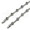 Pulsera Tennis 03.266.0057.4.07 Rodio Laminado, Diseño de Cluster, con Zirconia Cubica Negro y Blanca, Pulido, Rodinado (Grosor 07.1 MM, 7 Pulgadas de Largo)