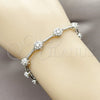 Pulsera Tennis 03.266.0057.5.07 Rodio Laminado, Diseño de Cluster, con Zirconia Cubica Blanca, Pulido, Rodinado (Grosor 07.1 MM, 7 Pulgadas de Largo)