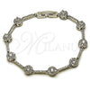 Pulsera Tennis 03.266.0057.5.07 Rodio Laminado, Diseño de Cluster, con Zirconia Cubica Blanca, Pulido, Rodinado (Grosor 07.1 MM, 7 Pulgadas de Largo)