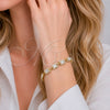 Pulsera Elegante 03.130.0030.07 Oro Laminado, Diseño de Cluster y Baguette, con Zirconia Cubica Blanca, Pulido, Tono Dorado (Grosor 02 MM, 7 Pulgadas de Largo)