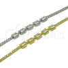 Pulsera Elegante 03.130.0030.07 Oro Laminado, Diseño de Cluster y Baguette, con Zirconia Cubica Blanca, Pulido, Tono Dorado (Grosor 02 MM, 7 Pulgadas de Largo)