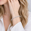 Pulsera Tennis 03.130.0006.2.07 Rodio Laminado, con Zirconia Cubica Blanca, Pulido, Rodinado (Grosor 02.5 MM, 8 Pulgadas de Largo)