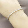 Pulsera Tennis 03.130.0006.2.07 Rodio Laminado, con Zirconia Cubica Blanca, Pulido, Rodinado (Grosor 02.5 MM, 8 Pulgadas de Largo)