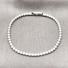 Pulsera Tennis 03.130.0006.2.07 Rodio Laminado, con Zirconia Cubica Blanca, Pulido, Rodinado (Grosor 02.5 MM, 8 Pulgadas de Largo)