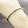 Pulsera Tennis 03.213.0326.1.07 Rodio Laminado, con Zirconia Cubica Negro, Pulido, Rodinado (Grosor 03.5 MM, 8 Pulgadas de Largo)