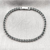 Pulsera Tennis 03.213.0326.1.07 Rodio Laminado, con Zirconia Cubica Negro, Pulido, Rodinado (Grosor 03.5 MM, 8 Pulgadas de Largo)