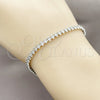 Pulsera Tennis 03.130.0031.07 Rodio Laminado, con Zirconia Cubica Blanca, Pulido, Rodinado (Grosor 04 MM, 7 Pulgadas de Largo)
