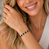 Pulsera Tennis 03.130.0032.07 Rodio Laminado, con Zirconia Cubica Negro y Blanca, Pulido, Rodinado (Grosor 08 MM, 8 Pulgadas de Largo)