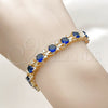 Pulsera Tennis 03.130.0032.1.07 Oro Laminado, con Zirconia Cubica Zafiro Azul y Blanca, Pulido, Tono Dorado (Grosor 08 MM, 8 Pulgadas de Largo)