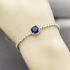 Pulsera Elegante 03.130.0033.07 Rodio Laminado, Diseño de Cluster, con Zirconia Cubica Zafiro Azul y Blanca, Pulido, Rodinado (Grosor 02.5 MM, 7 Pulgadas de Largo)