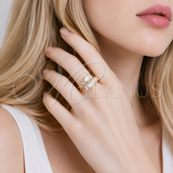 Anillo Multi Piedra 01.424.0021 Rodio Laminado, con Zirconia Cubica Blanca, Pulido, Rodinado (Talla Unica)