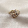 Anillo Multi Piedra 01.424.0021 Rodio Laminado, con Zirconia Cubica Blanca, Pulido, Rodinado (Talla Unica)