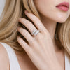 Anillo Multi Piedra 01.424.0021.1 Rodio Laminado, con Zirconia Cubica Blanca, Pulido, Rodinado (Talla Unica)