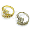 Anillo Multi Piedra 01.424.0021.1 Rodio Laminado, con Zirconia Cubica Blanca, Pulido, Rodinado (Talla Unica)