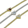 Pulsera Elegante 03.130.0035.07 Oro Laminado, Diseño de Corazón, con Zirconia Cubica Blanca, Pulido, Tono Dorado (Grosor 02.5 MM, 7 Pulgadas de Largo)