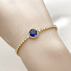Pulsera Elegante 03.130.0033.6.07 Oro Laminado, Diseño de Cluster, con Zirconia Cubica Zafiro Azul y Blanca, Pulido, Tono Dorado (Grosor 02.5 MM, 7 Pulgadas de Largo)