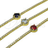 Pulsera Elegante 03.130.0033.6.07 Oro Laminado, Diseño de Cluster, con Zirconia Cubica Zafiro Azul y Blanca, Pulido, Tono Dorado (Grosor 02.5 MM, 7 Pulgadas de Largo)