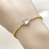 Pulsera Elegante 03.130.0033.7.07 Oro Laminado, Diseño de Cluster, con Zirconia Cubica Blanca, Pulido, Tono Dorado (Grosor 02.5 MM, 7 Pulgadas de Largo)