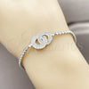 Pulsera Elegante 03.130.0037.07 Rodio Laminado, con Zirconia Cubica Blanca, Pulido, Rodinado (Grosor 02.5 MM, 7 Pulgadas de Largo)