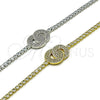 Pulsera Elegante 03.130.0037.07 Rodio Laminado, con Zirconia Cubica Blanca, Pulido, Rodinado (Grosor 02.5 MM, 7 Pulgadas de Largo)