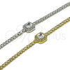 Pulsera Elegante 03.130.0039.1.07 Oro Laminado, Diseño de Cluster, con Zirconia Cubica Blanca y Micro Pave Blanca, Pulido, Tono Dorado (Grosor 02.5 MM, 7 Pulgadas de Largo)