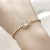 Pulsera Elegante 03.130.0038.1.07 Oro Laminado, Diseño de Cluster, con Zirconia Cubica Blanca y Micro Pave Blanca, Pulido, Tono Dorado (Grosor 02.5 MM, 7 Pulgadas de Largo)