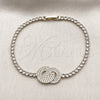 Pulsera Elegante 03.130.0037.1.07 Oro Laminado, con Zirconia Cubica Blanca, Pulido, Tono Dorado (Grosor 02.5 MM, 7 Pulgadas de Largo)